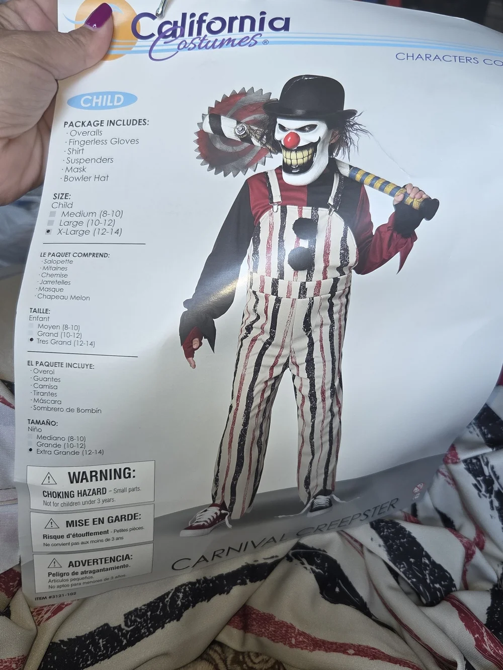 California Costumes Kids Carnival Creepster Clown Costume - Red, Black, White